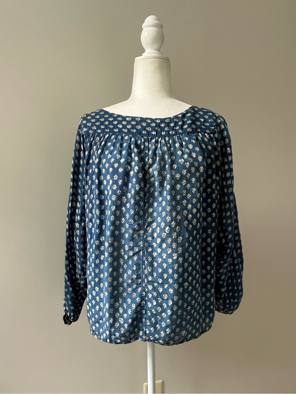 Nani Pani Blue Soft Cotton Block Print Blouse